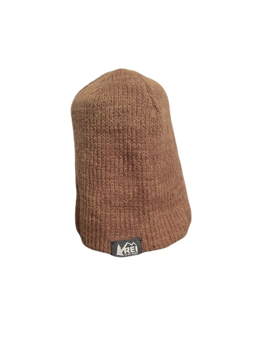 REI Co-Op Wool Blend Logo Winter Beanie Hat in Golden Brown, OSFM